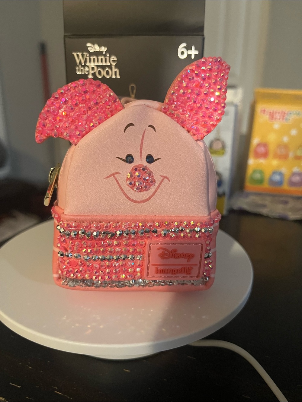 Disney Pink Piglet Rhinestone Mini Backpack Coin Purse